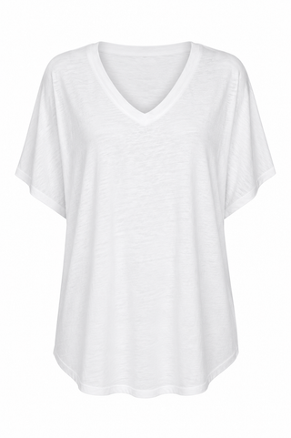 Cloud Comfort V-Neck Top- White