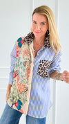 Pre Auth - L'uccello Italian Blouse-110 Long Sleeve Tops-Italianissimo-Coastal Bloom Boutique, find the trendiest versions of the popular styles and looks Located in Indialantic, FL