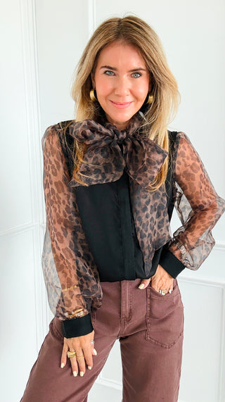 Leopard Bow Top