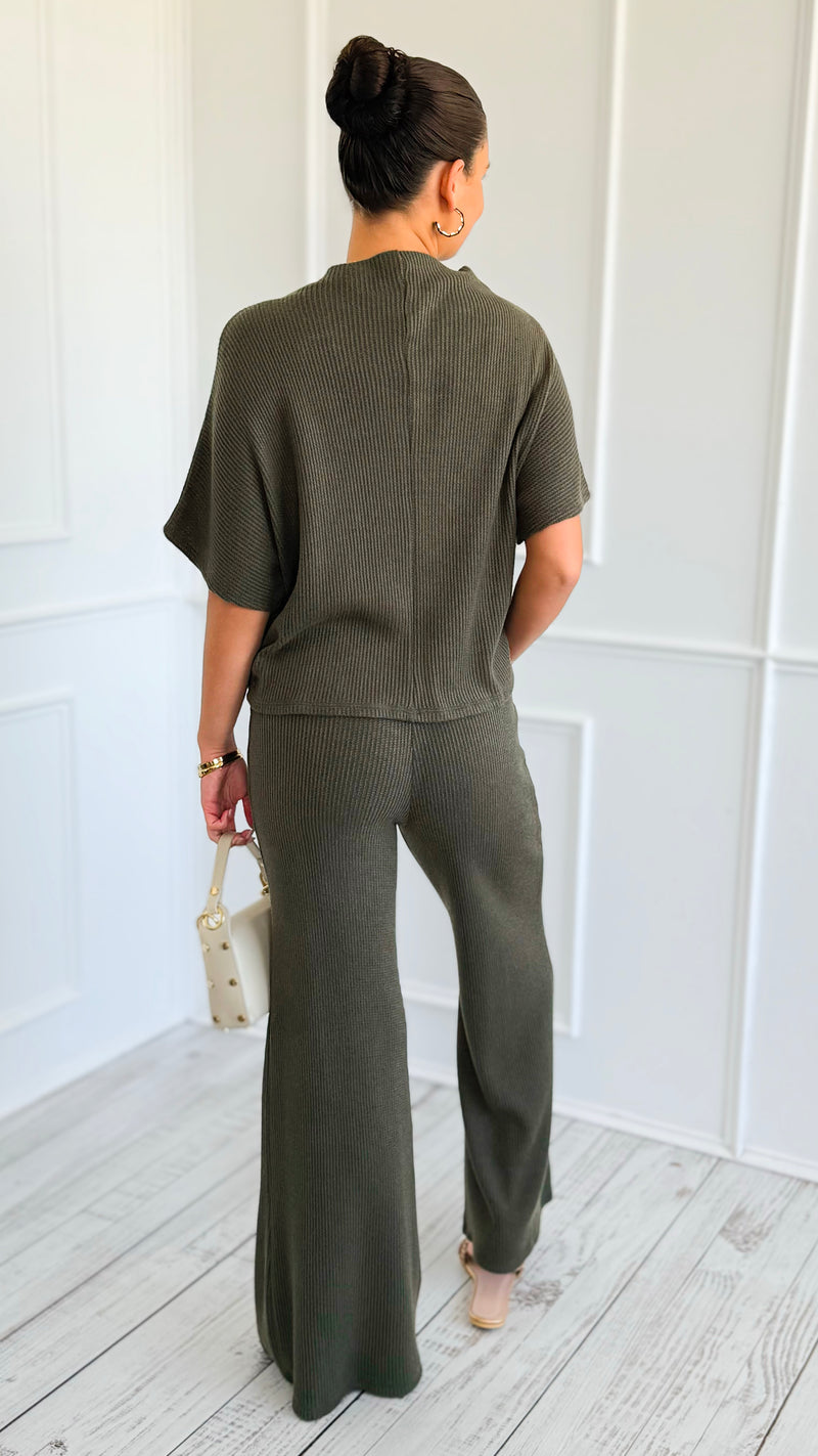 The Art of Staying In Set - Dark Olive-210 Loungewear/Sets-Zenana-Coastal Bloom Boutique, find the trendiest versions of the popular styles and looks Located in Indialantic, FL