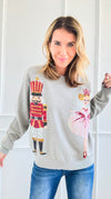 Embellished Nutcracker Sweater - Grey-140 Sweaters-Fantastic Fawn-Coastal Bloom Boutique, find the trendiest versions of the popular styles and looks Located in Indialantic, FL