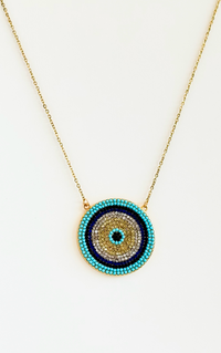 CZ Micropave Oriental Eye Necklace-230 Jewelry-Darling-Coastal Bloom Boutique, find the trendiest versions of the popular styles and looks Located in Indialantic, FL