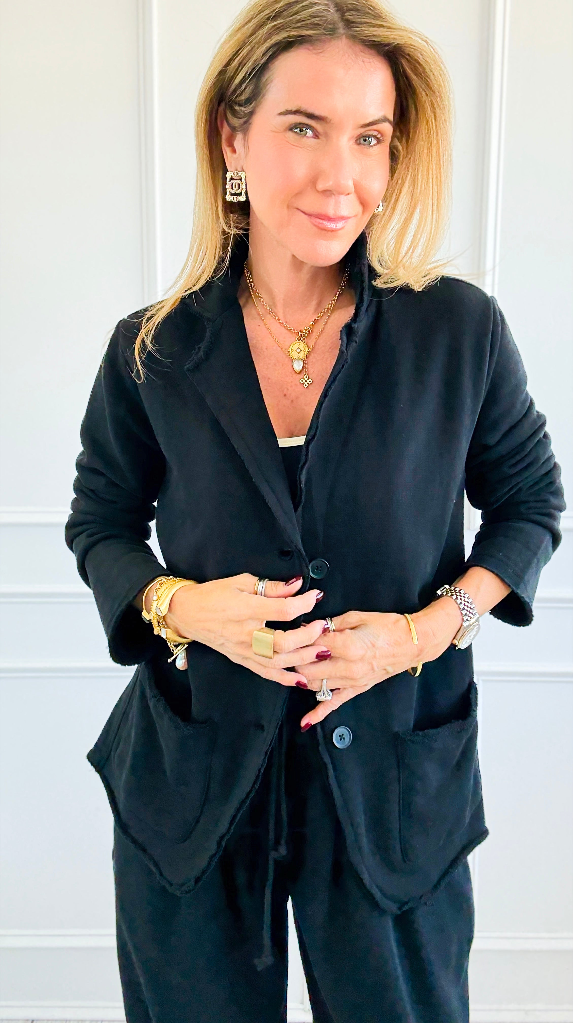 Eileen Knit Blazer-160 Jackets-Mono B-Coastal Bloom Boutique, find the trendiest versions of the popular styles and looks Located in Indialantic, FL