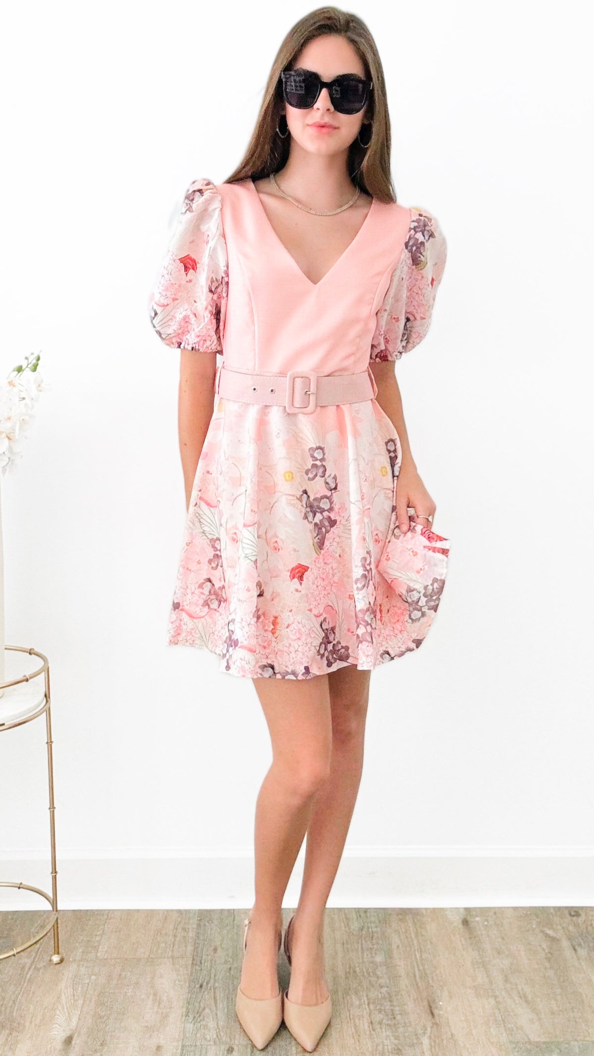 Floral Print Mini Dress-200 Dresses/Jumpsuits/Rompers-INA-Coastal Bloom Boutique, find the trendiest versions of the popular styles and looks Located in Indialantic, FL