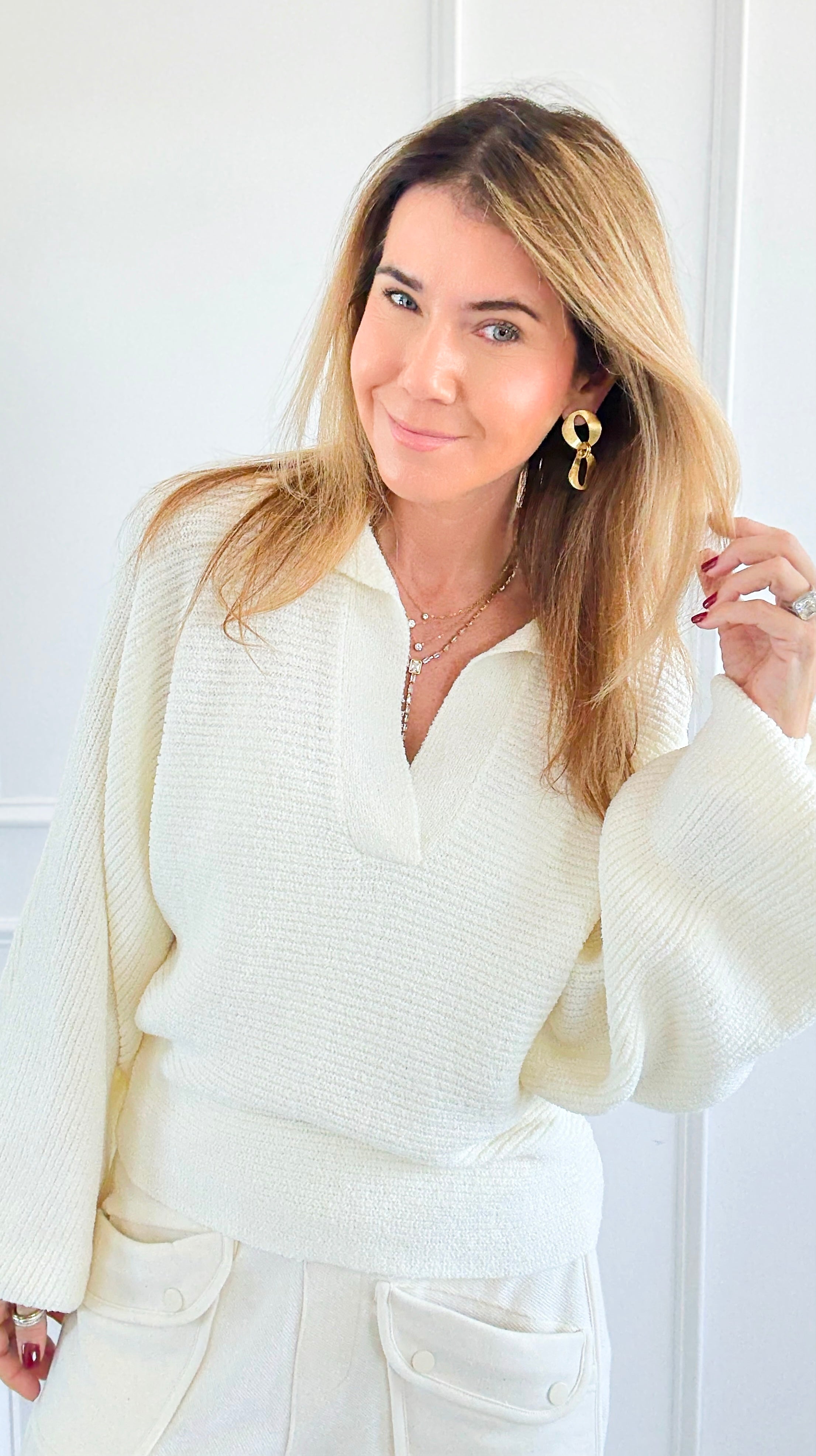 Cloud Nine Knit Sweater - Cream-140 Sweaters-Promesa-Coastal Bloom Boutique, find the trendiest versions of the popular styles and looks Located in Indialantic, FL