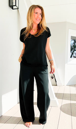 Alys French Terry Italian Pant- Black