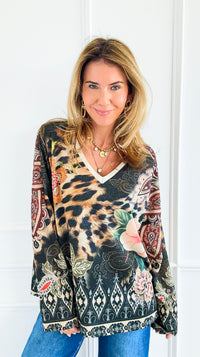 Mixed Media Italian Lurex Sweater-140 Sweaters-Italianissimo-Coastal Bloom Boutique, find the trendiest versions of the popular styles and looks Located in Indialantic, FL