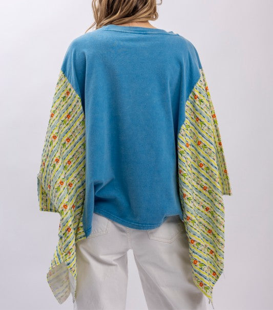 Dollyverse Kantha Poncho Top-150 Cardigan Layers-Blue Velvet-Coastal Bloom Boutique, find the trendiest versions of the popular styles and looks Located in Indialantic, FL