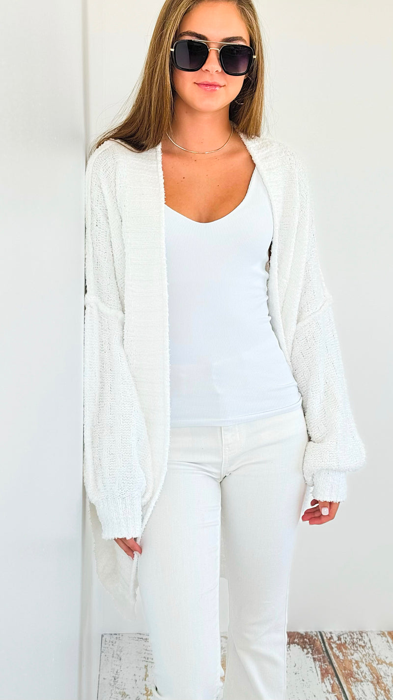 Fluffy Oversized Cardigan- Ivory-150 Cardigans/Layers-Miracle-Coastal Bloom Boutique, find the trendiest versions of the popular styles and looks Located in Indialantic, FL