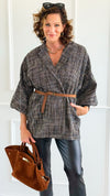 Luxe Belted Italian Jacket-160 Jackets-AZUL MONACO-Coastal Bloom Boutique, find the trendiest versions of the popular styles and looks Located in Indialantic, FL