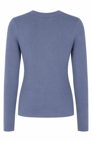 Fitted Crew Neck Pullover  - Blue