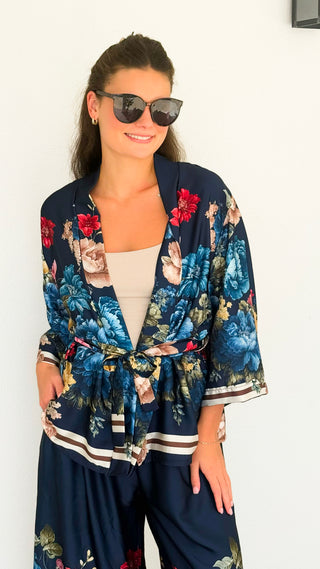 Peony Paradise Italian Set- Navy