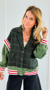 Varsity Remix Bomber Jacket-160 Jackets-Taelynn-Coastal Bloom Boutique, find the trendiest versions of the popular styles and looks Located in Indialantic, FL