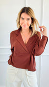 Textured Treasure Woven Top-110 Long Sleeve Tops-LIME 'N' CHILI-Coastal Bloom Boutique, find the trendiest versions of the popular styles and looks Located in Indialantic, FL