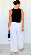 Pocket Glam Italian Flare Leg Pant- White-100 Pants-TATTOO Z-Coastal Bloom Boutique, find the trendiest versions of the popular styles and looks Located in Indialantic, FL
