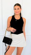 Slit Situation Skort-White Pearl-170 Bottoms/Shorts-RAE MODE-Coastal Bloom Boutique, find the trendiest versions of the popular styles and looks Located in Indialantic, FL