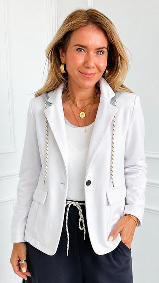 Caroline Italian Hoodie Blazer- White