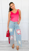 Storybook Stroll Patchwork Pants-170 Bottoms/Shorts-POL-Coastal Bloom Boutique, find the trendiest versions of the popular styles and looks Located in Indialantic, FL