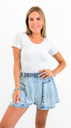 Sorrento Smocked Waist Shorts-170 Bottoms/Shorts-DOE AND RAE-Coastal Bloom Boutique, find the trendiest versions of the popular styles and looks Located in Indialantic, FL