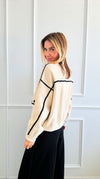 Contrast High Neck Jacket-160 Jackets-BucketList-Coastal Bloom Boutique, find the trendiest versions of the popular styles and looks Located in Indialantic, FL