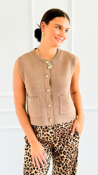 Shielded Charm Sweater Vest- Hazelnut-140 Sweaters-Be Cool-Coastal Bloom Boutique, find the trendiest versions of the popular styles and looks Located in Indialantic, FL