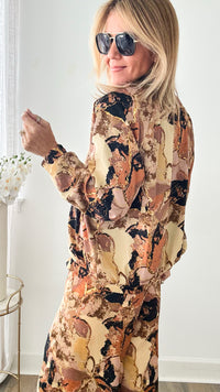 Tuscany Watercolor Zip Jacket-160 Jackets-Fashion Fuse-Coastal Bloom Boutique, find the trendiest versions of the popular styles and looks Located in Indialantic, FL