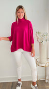 Break Free Relaxed Italian Sweater - Fuchsia-140 Sweaters-Germany-Coastal Bloom Boutique, find the trendiest versions of the popular styles and looks Located in Indialantic, FL