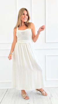 Sweet Riviera Midi Dress - Natural-200 Dresses/Jumpsuits/Rompers-Blu Pepper-Coastal Bloom Boutique, find the trendiest versions of the popular styles and looks Located in Indialantic, FL
