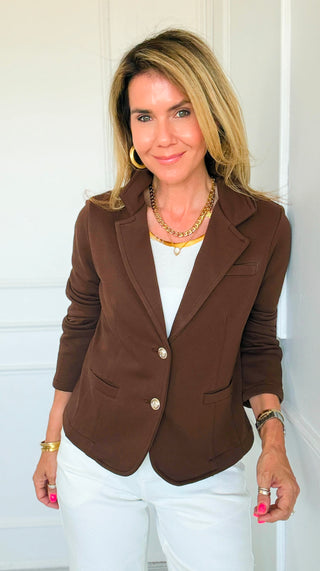 Pre Auth - The Ini Italian Blazer- Chocolate