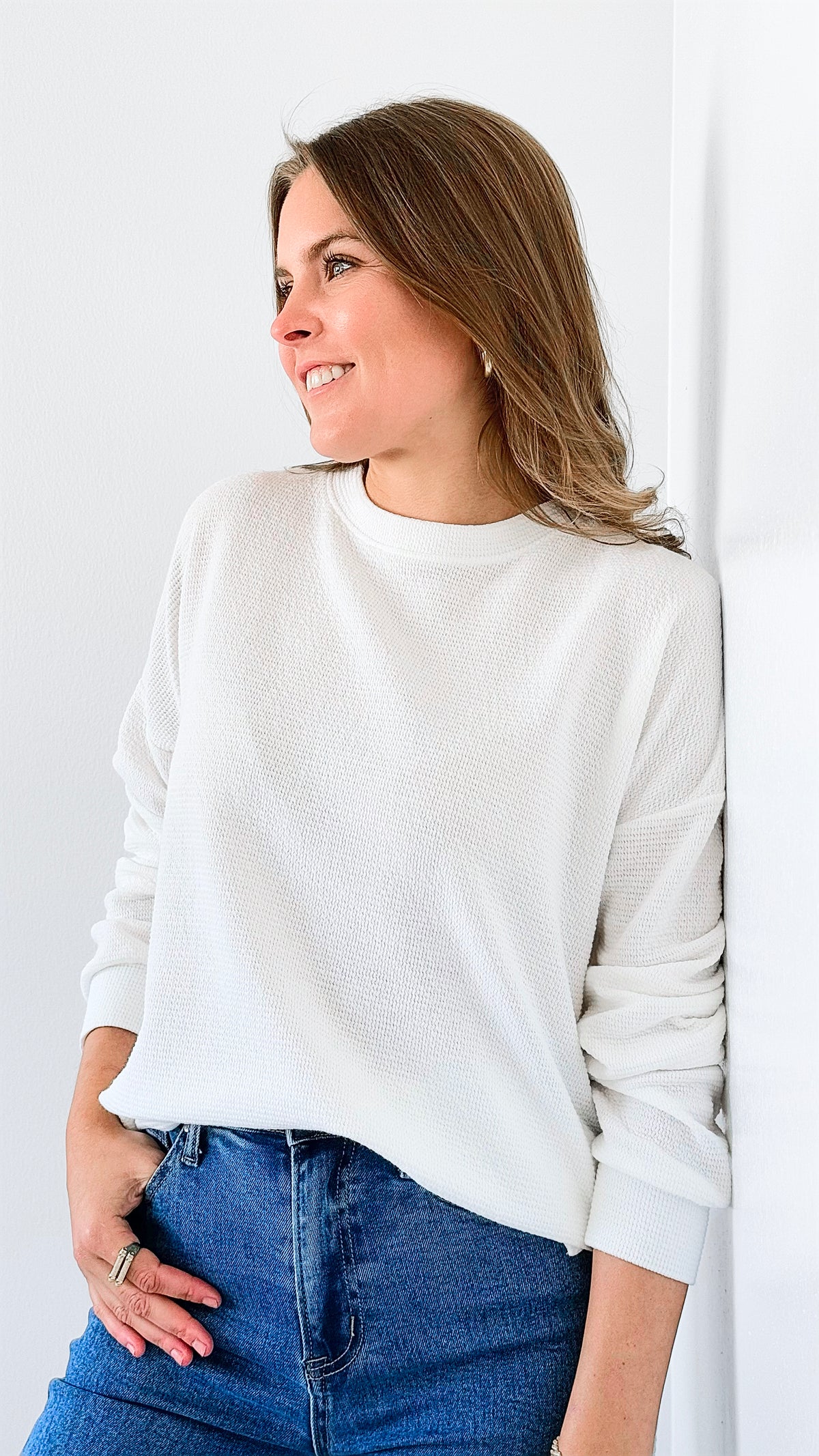 Breezy Comfort Knit Sweater-170 Bottoms-Tres Bien-Coastal Bloom Boutique, find the trendiest versions of the popular styles and looks Located in Indialantic, FL