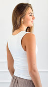 Essential Travel Tank - White-220 Intimates-Zenana-Coastal Bloom Boutique, find the trendiest versions of the popular styles and looks Located in Indialantic, FL