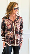 Opulent Garden Italian Blouse-110 Long Sleeve Tops-AZUL MONACO-Coastal Bloom Boutique, find the trendiest versions of the popular styles and looks Located in Indialantic, FL