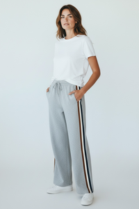 Retro Track Stripe Pant - H.Grey-100 Pants-JODIFL-Coastal Bloom Boutique, find the trendiest versions of the popular styles and looks Located in Indialantic, FL