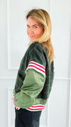 Varsity Remix Bomber Jacket-160 Jackets-Taelynn-Coastal Bloom Boutique, find the trendiest versions of the popular styles and looks Located in Indialantic, FL