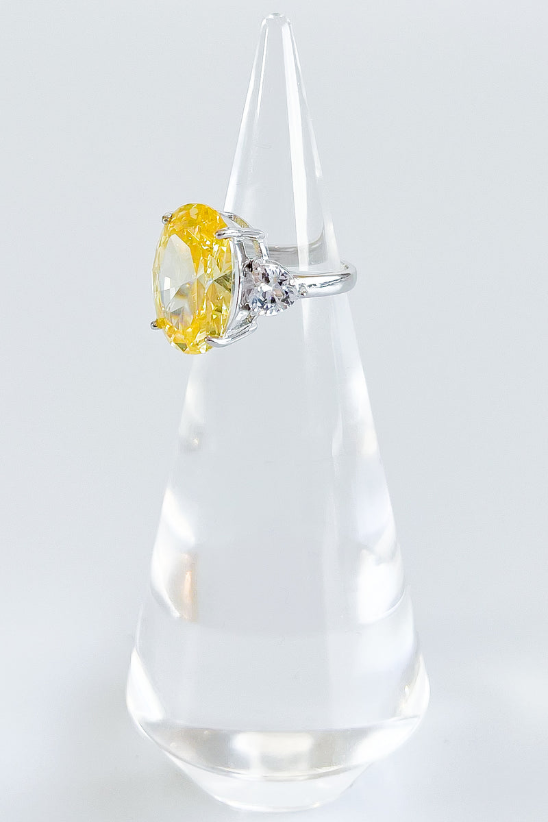 Sterling Silver Canary Chunky Oval Ring-230 Jewelry-NEWNYC2-Coastal Bloom Boutique, find the trendiest versions of the popular styles and looks Located in Indialantic, FL