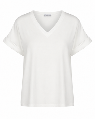 Coastal Comfort V-Neck Italian Tee- White