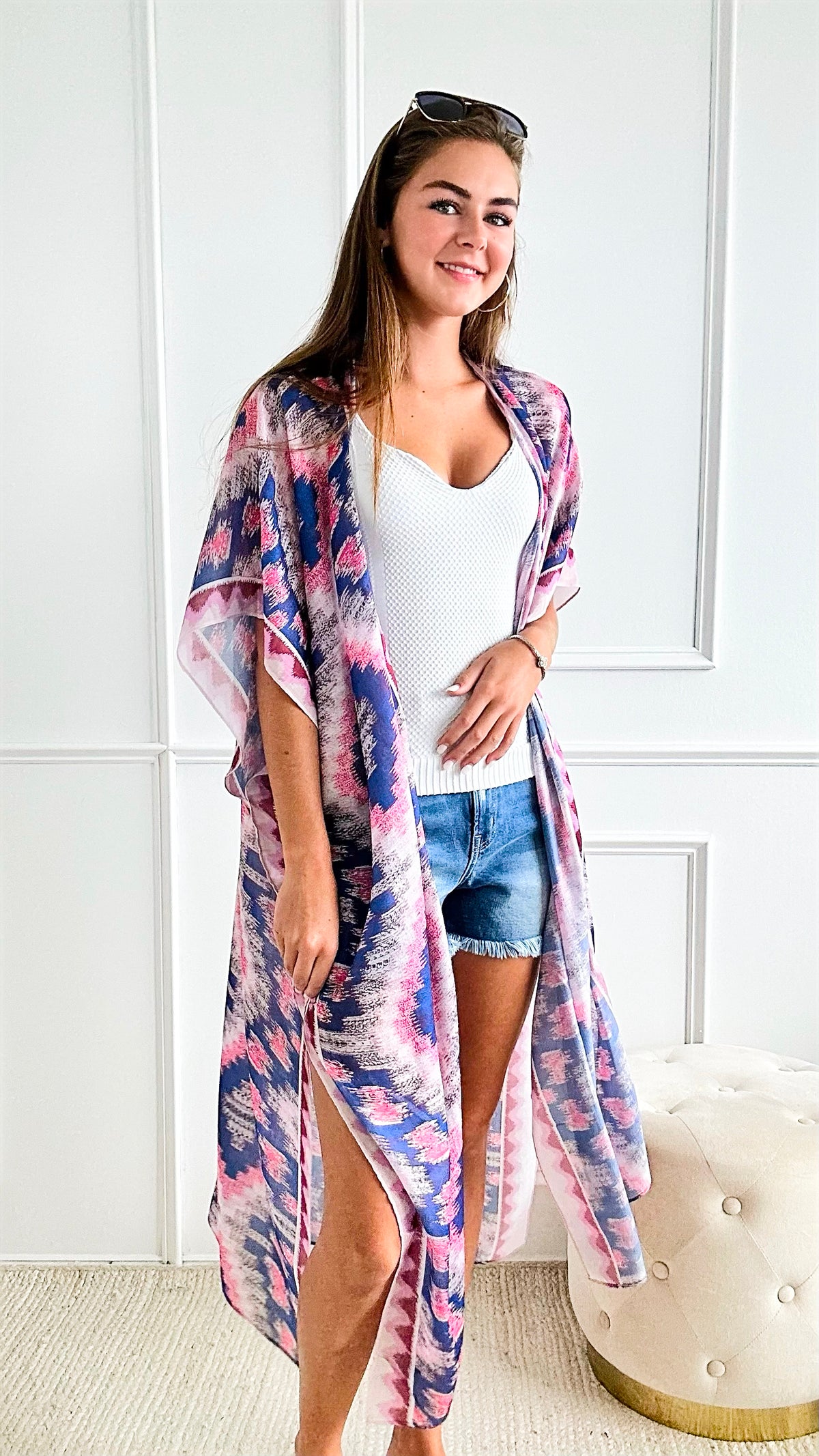 Folk Print Kimono-150 Cardigans/Layers-AppleJuice Accessories by Glamoure-Coastal Bloom Boutique, find the trendiest versions of the popular styles and looks Located in Indialantic, FL