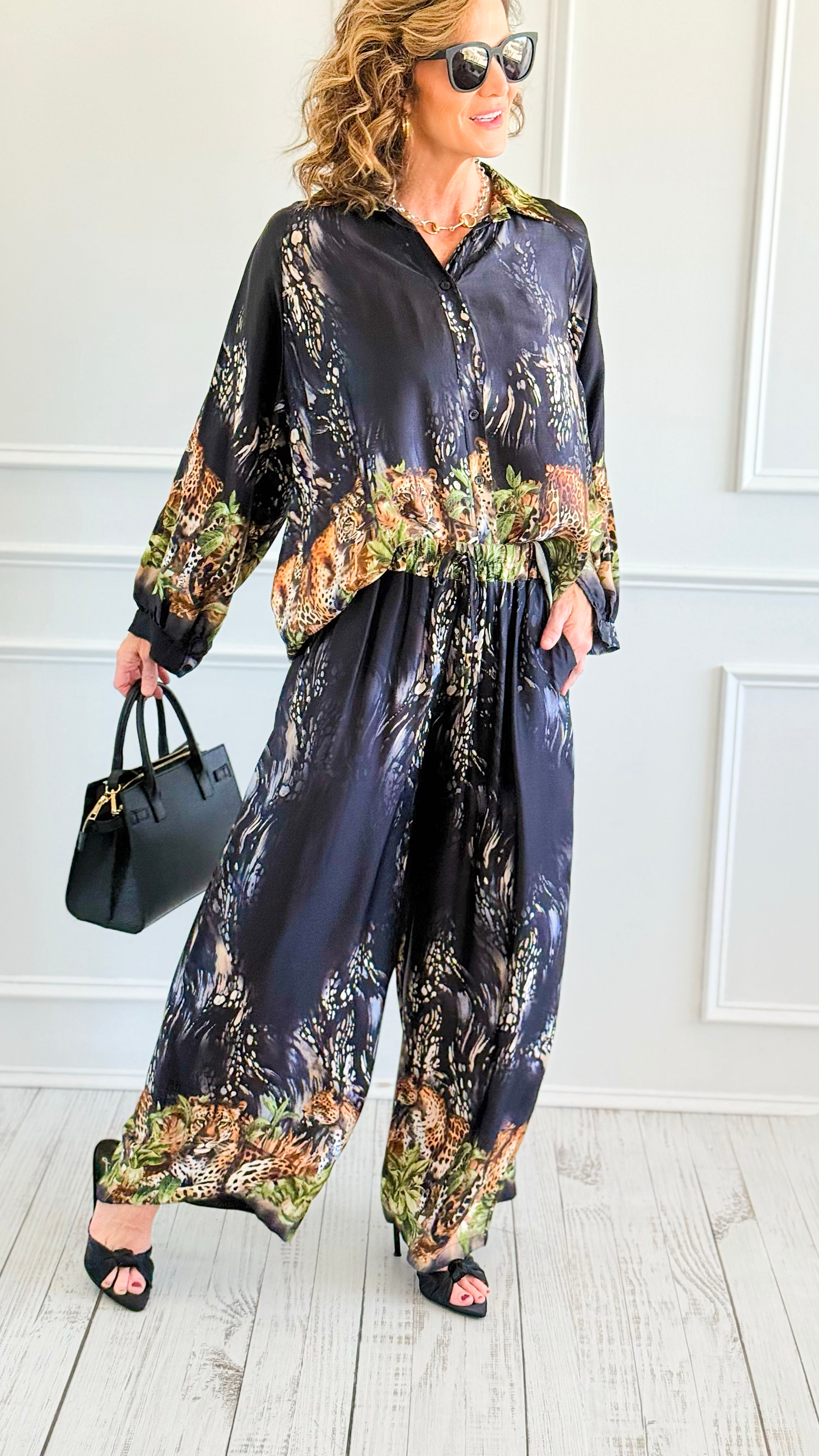 Nocturnal Leopard Italian Set-210 Loungewear/Sets-K2-Coastal Bloom Boutique, find the trendiest versions of the popular styles and looks Located in Indialantic, FL