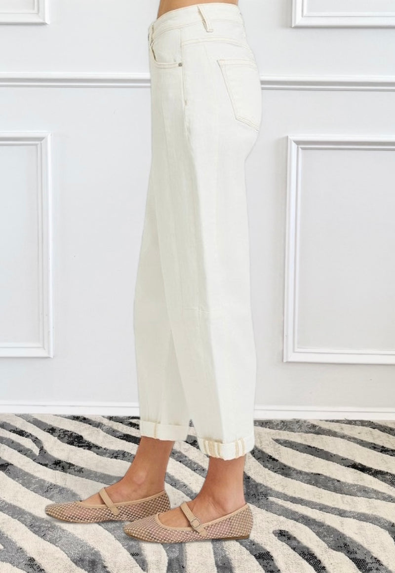 High Rise Barrel Jeans-170 Bottoms-RISEN JEANS-Coastal Bloom Boutique, find the trendiest versions of the popular styles and looks Located in Indialantic, FL