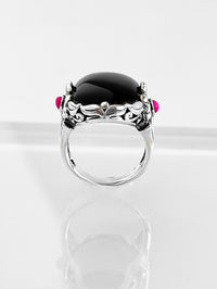 Chunky Midnight Bloom Ring-230 Jewelry-Oriental Treasure-Coastal Bloom Boutique, find the trendiest versions of the popular styles and looks Located in Indialantic, FL