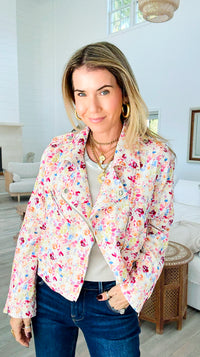 Bloom Rush Moto Jacket-160 Jackets-ROUSSEAU-Coastal Bloom Boutique, find the trendiest versions of the popular styles and looks Located in Indialantic, FL
