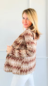 Chevron Relaxed Italian Blazer-Camel-Brown-160 Jackets-Venti6-Coastal Bloom Boutique, find the trendiest versions of the popular styles and looks Located in Indialantic, FL
