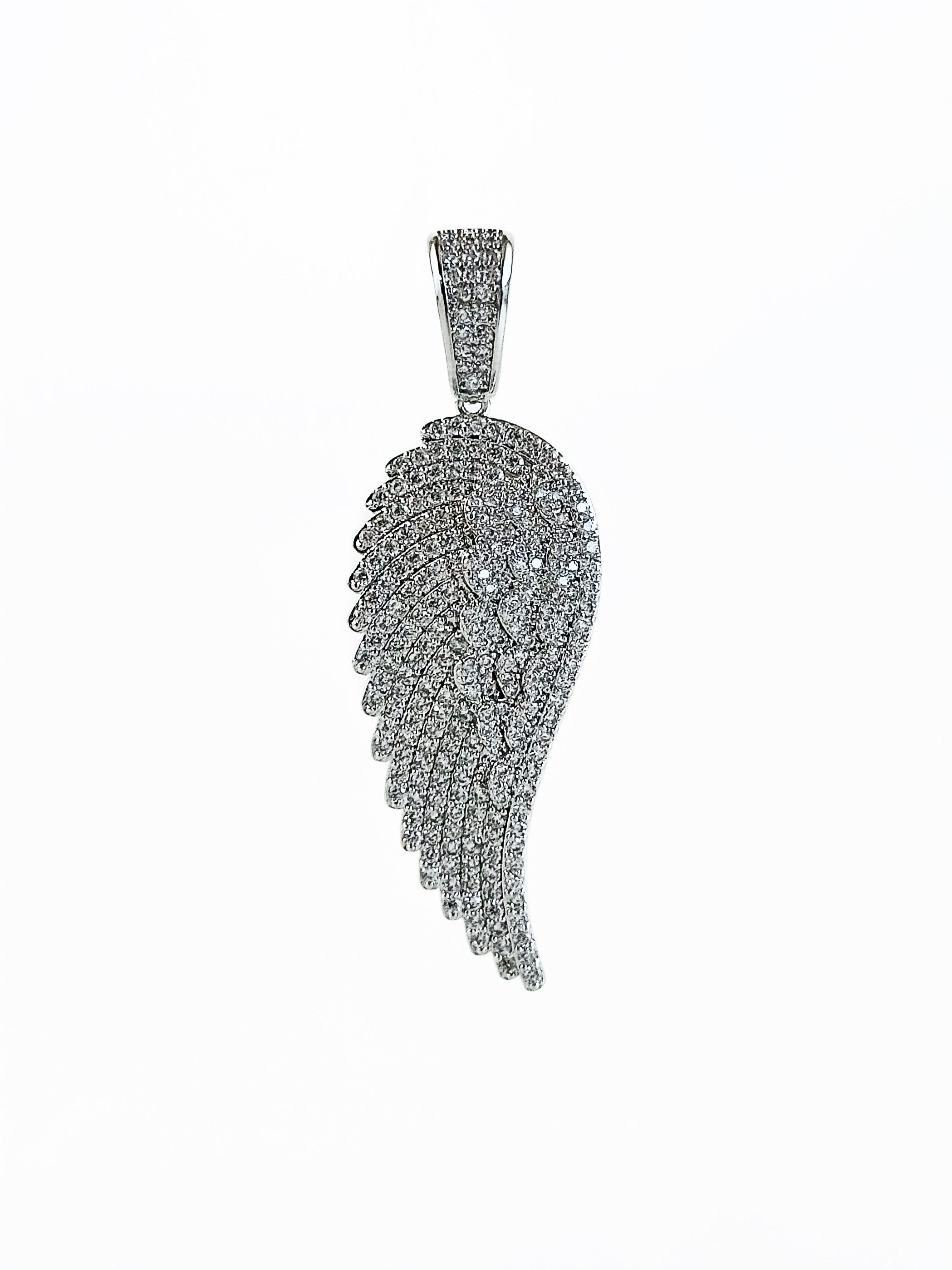 Sterling Silver Micropave Wings Pendant-230 Jewelry-NYC-Coastal Bloom Boutique, find the trendiest versions of the popular styles and looks Located in Indialantic, FL