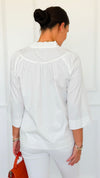 Soft Focus Wide Sleeve Top - White-110 Long Sleeve Tops-GIGIO-Coastal Bloom Boutique, find the trendiest versions of the popular styles and looks Located in Indialantic, FL