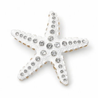 Starfish Statement Pin Brooch - White