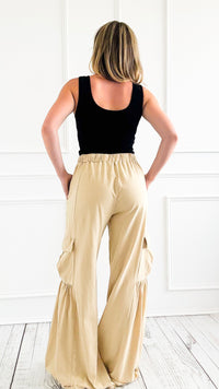 Volume Pocket Utility Pants - cream-170 Bottoms-Heyson-Coastal Bloom Boutique, find the trendiest versions of the popular styles and looks Located in Indialantic, FL