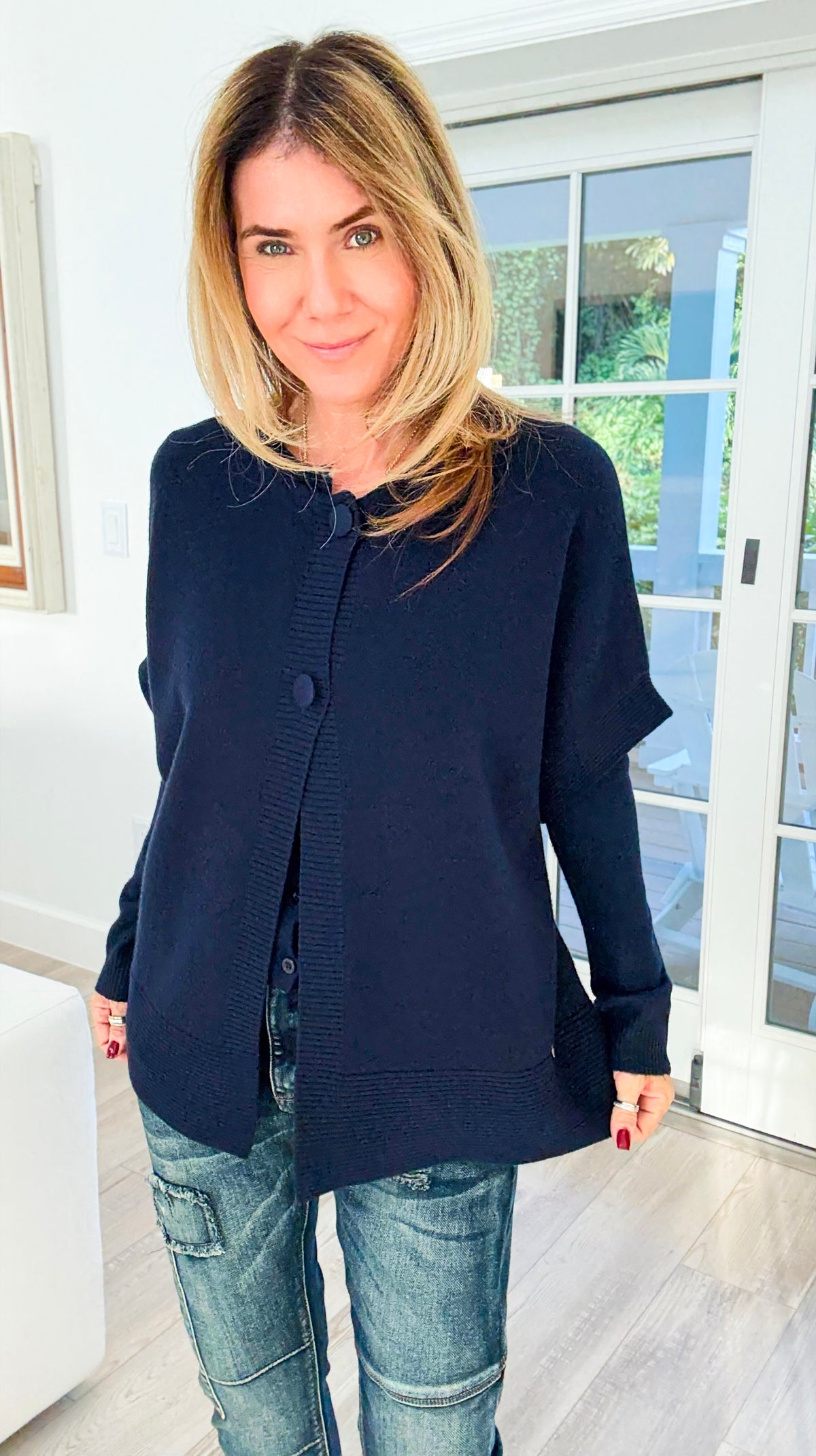 Plush Edit Italian Cardigan- Navy