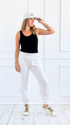 Eileen Weekend Ease Joggers - White-100 Pants-Mono B-Coastal Bloom Boutique, find the trendiest versions of the popular styles and looks Located in Indialantic, FL