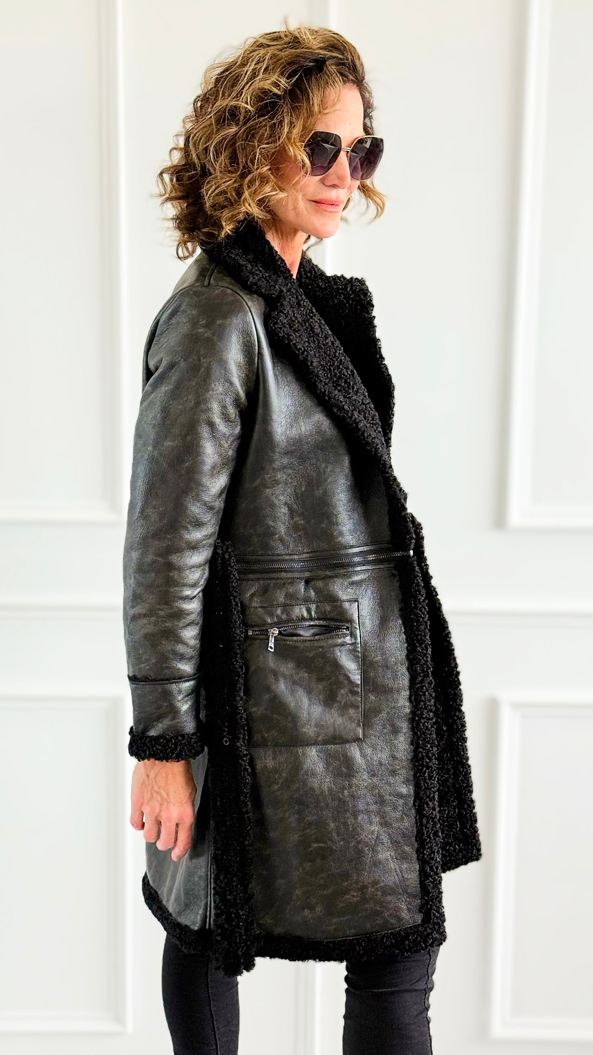 Midnight Embrace Coat-160 Jackets-ROUSSEAU-Coastal Bloom Boutique, find the trendiest versions of the popular styles and looks Located in Indialantic, FL