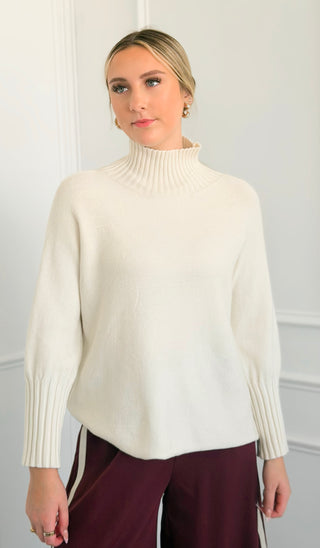 Break Free Long Sleeve Italian Sweater Top - Ivory